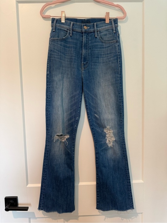 MOTHER Denim - MOTHER The Hustler Ankle Chew Distressed Flare Jeans Size 25